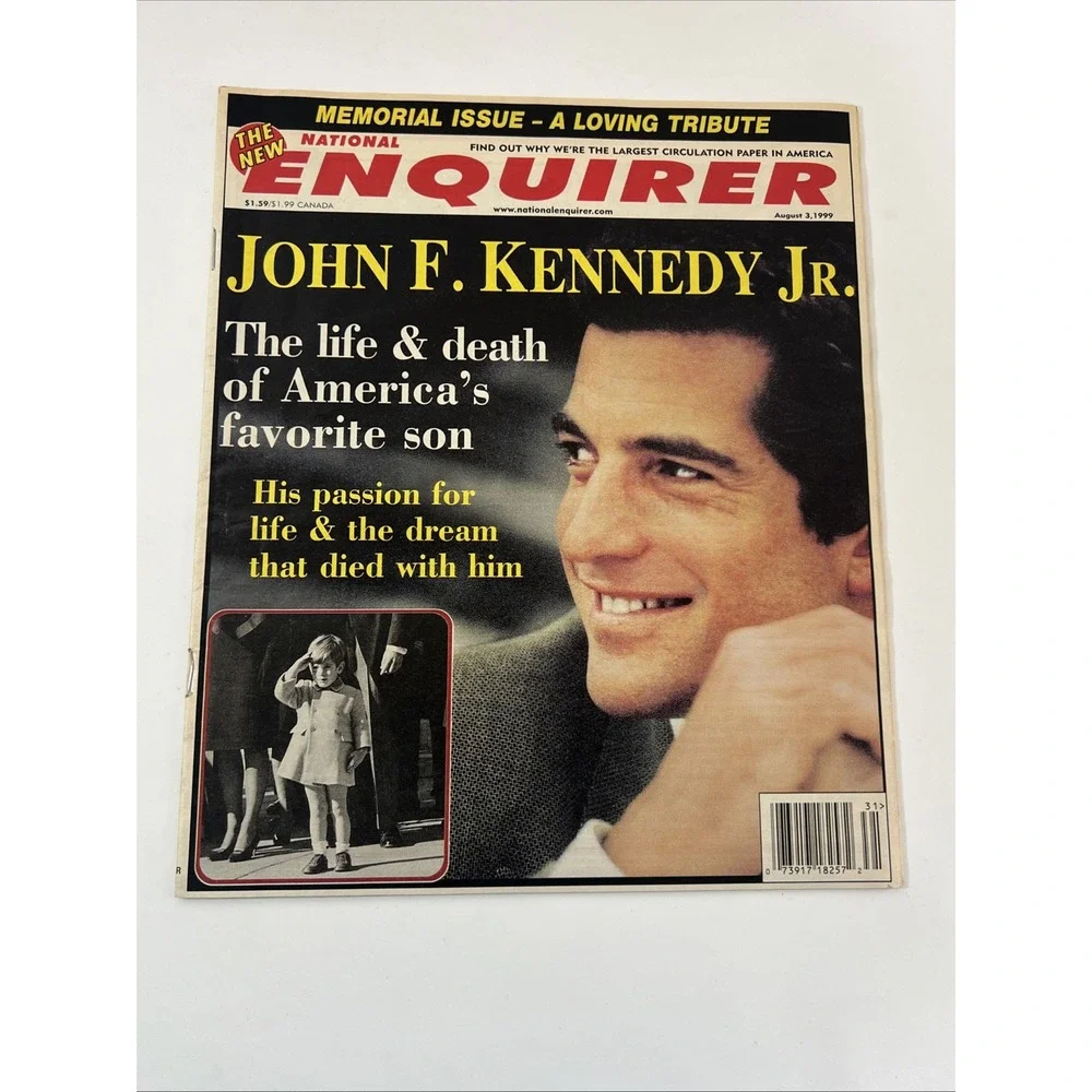 National Enquirer /STAR August 3,‎ 1999 John F Kennedy Jr Memorial  Lot 3 NEW